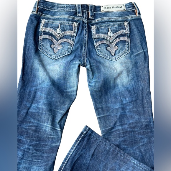 Rock Revival Denim - Buckle Rock Reveal ladies distressed Drew boot denim jeans size 30